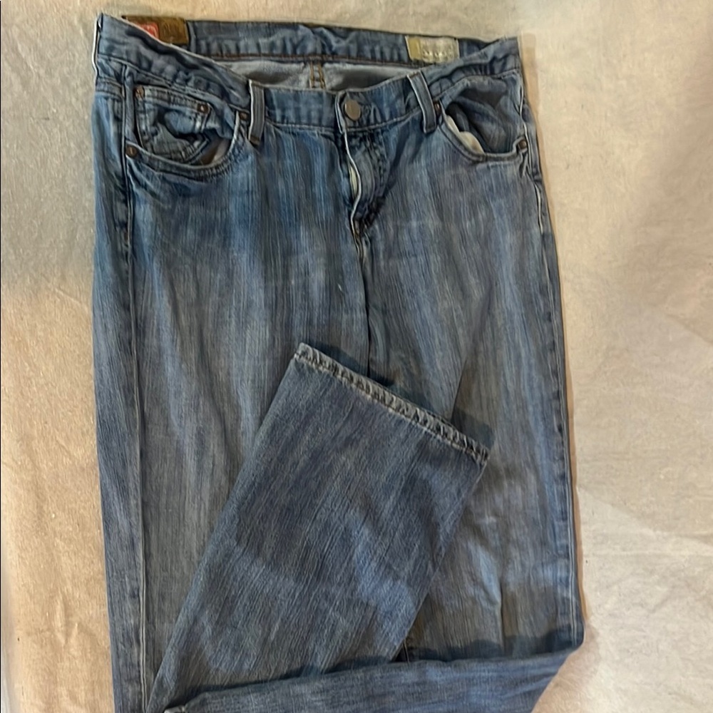 Mens Original GAP  Flare Classic Blue Denim Jeans Size 12 Long